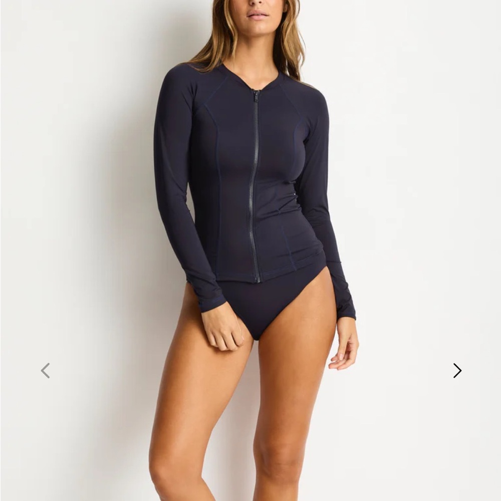 Sea Level Swim Australia Navy Long Sleeve Zip-Up Swimsuit